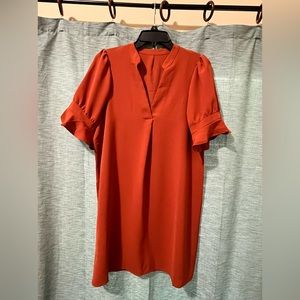 V neck casual dress